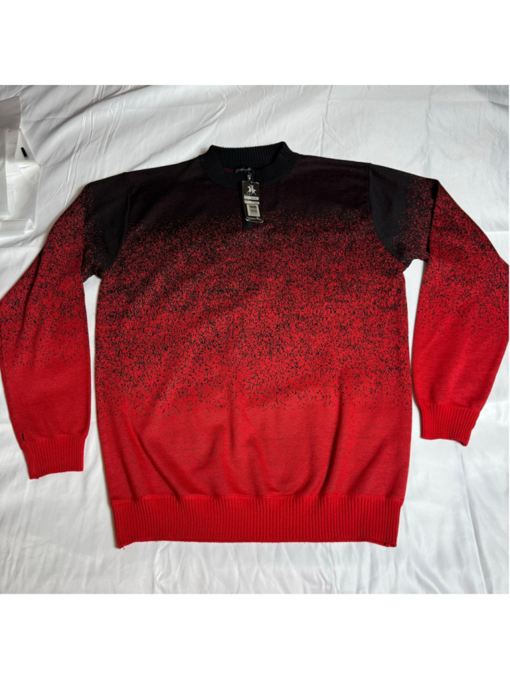Men's Whipper In Quarter Zip Sweater XXL Red Black Ombre
